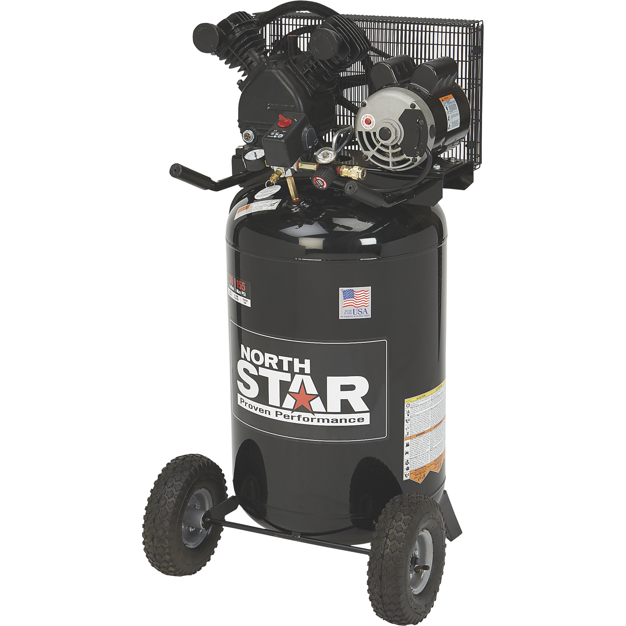 NorthStar Portable Electric Air Compressor, 1.6 HP, 30-Gallon Vertical, 5.3 CFM